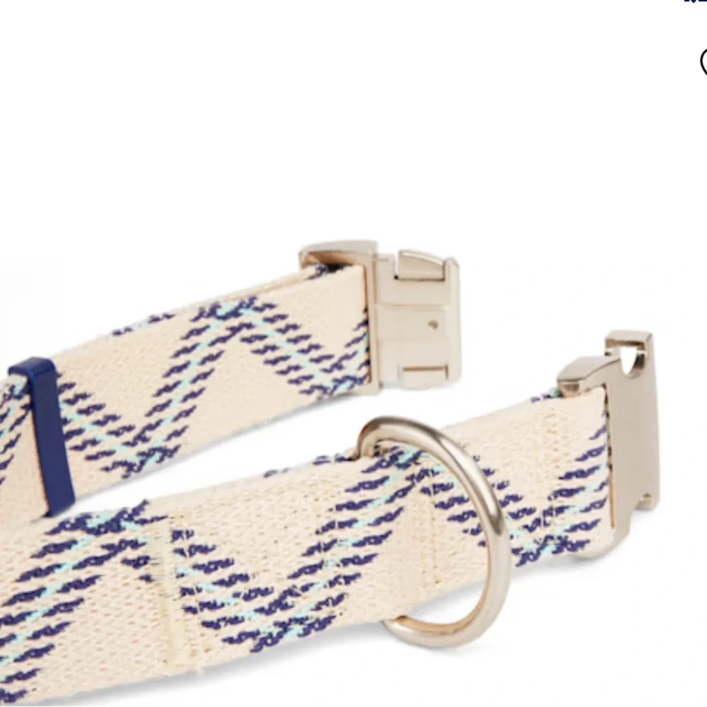 YOULY the avant-garde Geometric Print Dog Collar Blue Zig Zag XL/XXL/XXXL